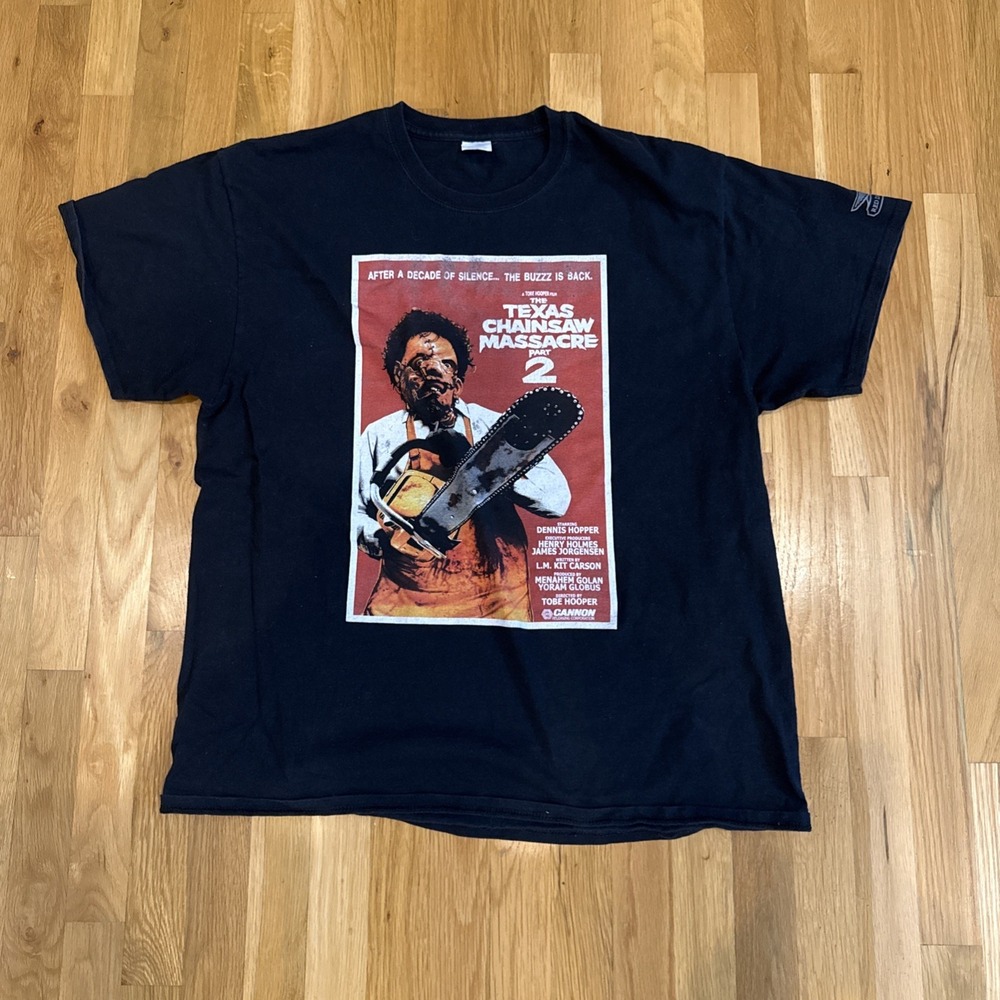 Texas Chainsaw Massacre 2 Shirt XL Leatherface Movie Poster Bad Death Studios